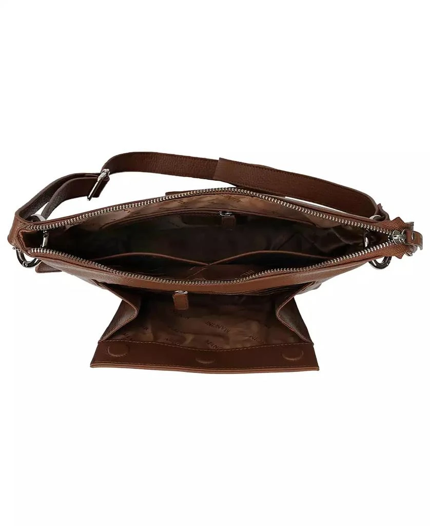 Mancini Leather Goods Pebble Trish Leather Crossbody Handbag with Organizer 6