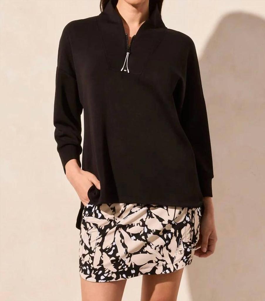Tribal Tribal - Techno Lux Zip Neck Dolman Top