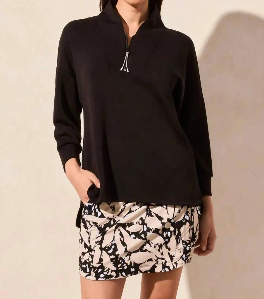Tribal Tribal - Techno Lux Zip Neck Dolman Top 1