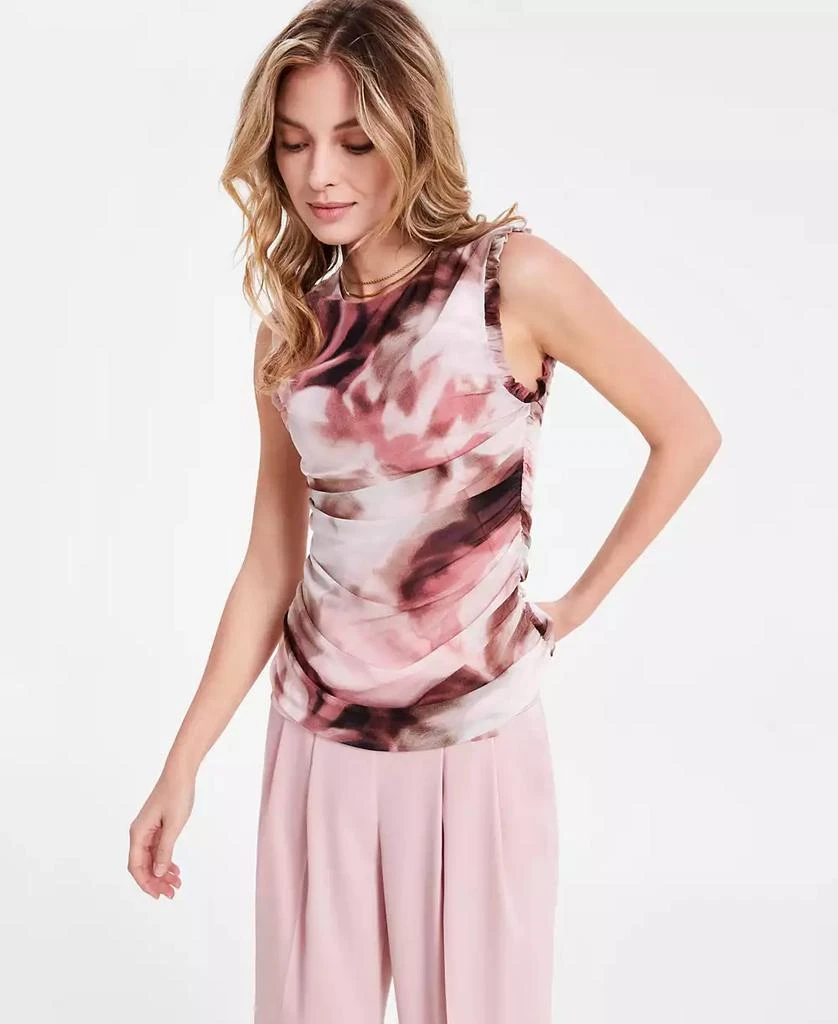 Bar III Women's Sleeveless Watercolor Mesh Top, Exclusively at Macy's 1