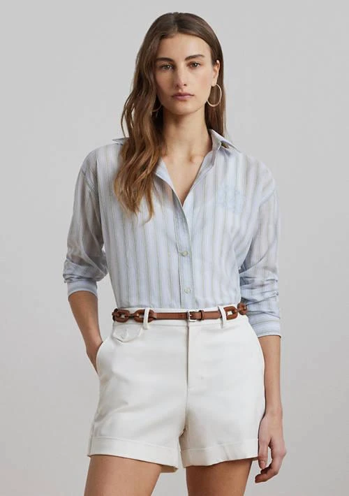 Ralph Lauren Ralph Lauren Oversize Striped Cotton Voile Shirt 1