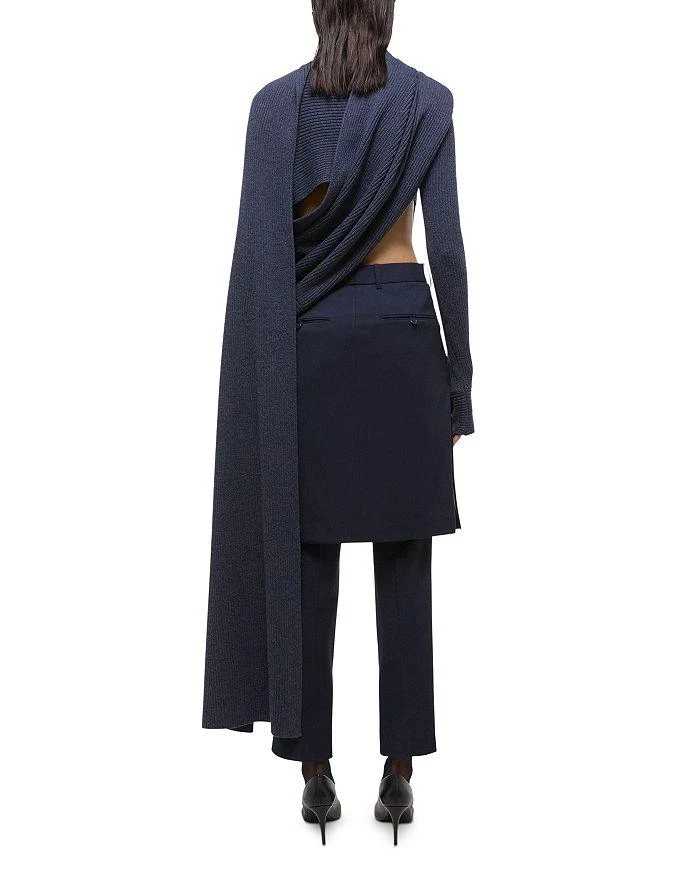 Helmut Lang Ribbed Draped Merino Wool Sweater 3