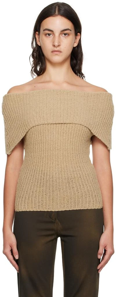 Gimaguas Beige Fuzzy Sweater 1