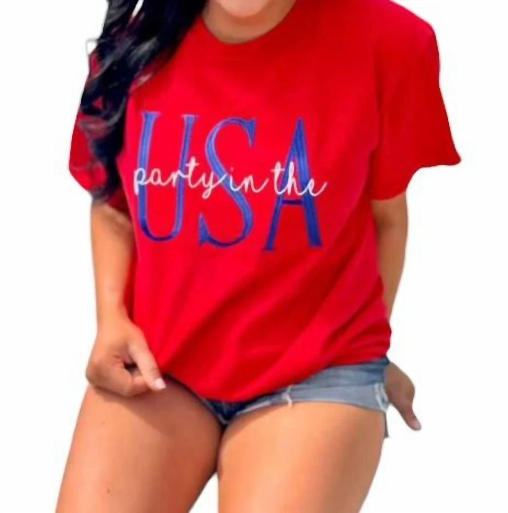 Dash Forward Dash Forward - Party In the USA Embroidered T- Shirt 1