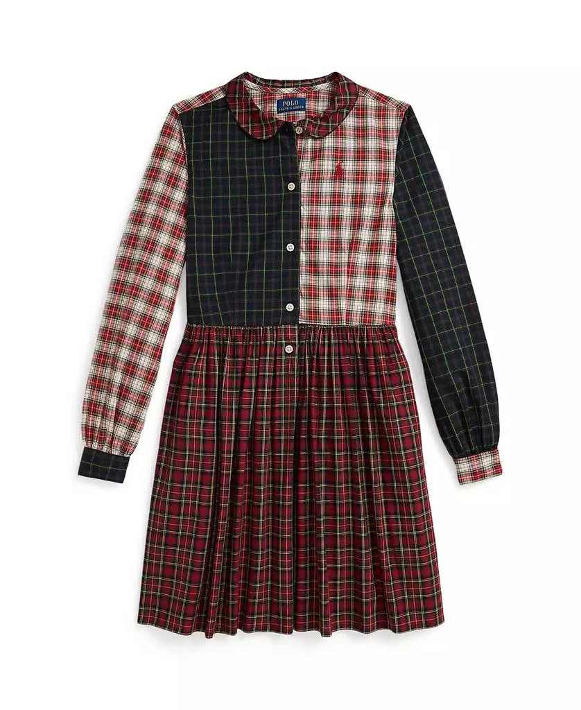 open lace back dress Ralph Lauren Girls Plaid Shirt Dress in Multicolour