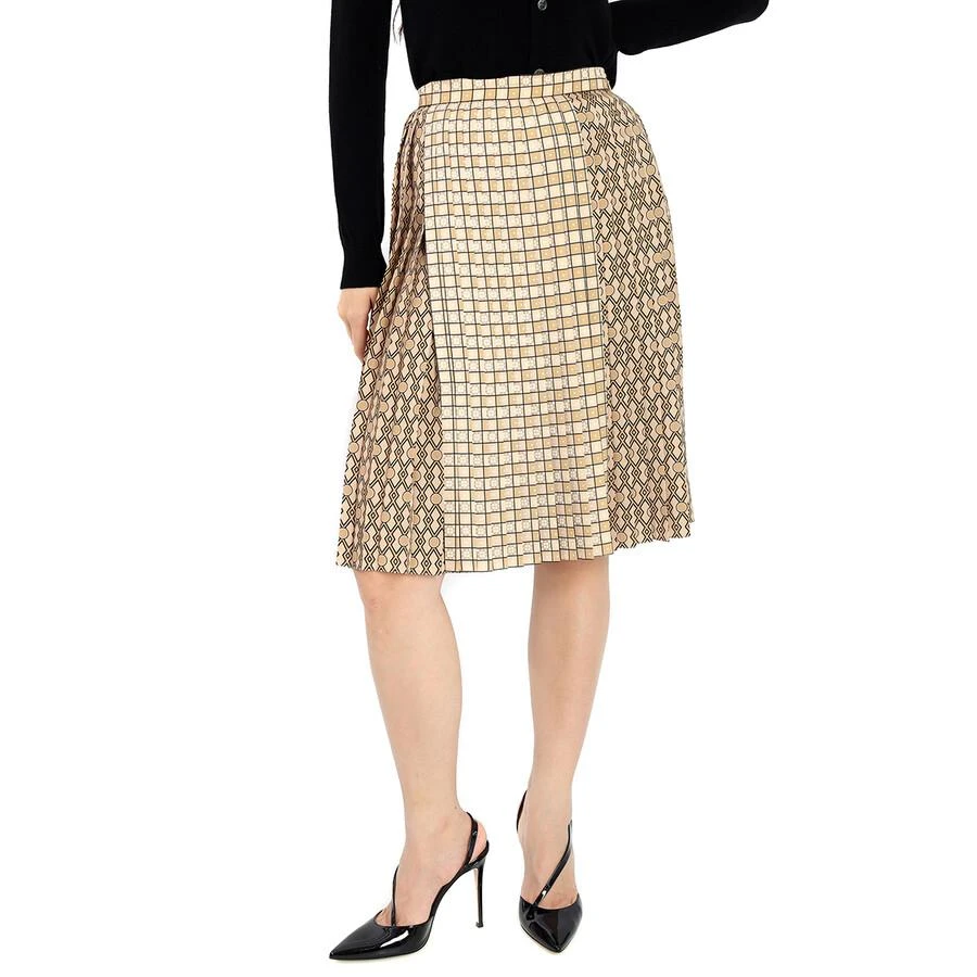 Burberry Ladies Contrast Graphic Print Pleated Skirt 2