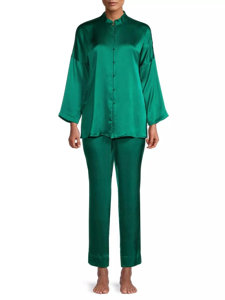 Josie Key Essentials Two-Piece Silk Pajama Set 3
