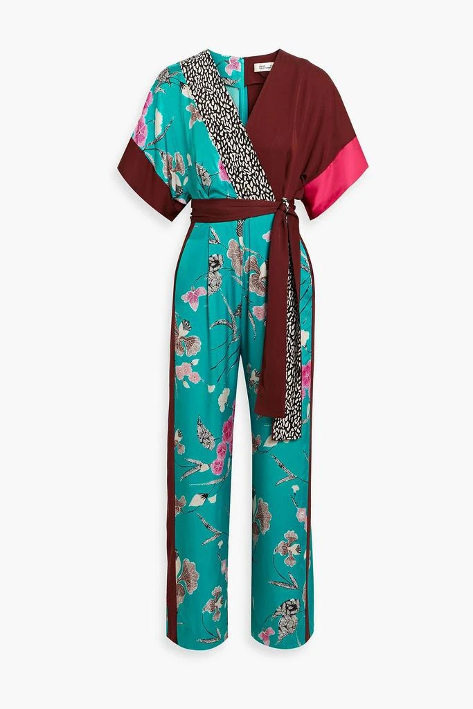 Diane von Furstenberg Rinna printed satin wide-leg jumpsuit 1