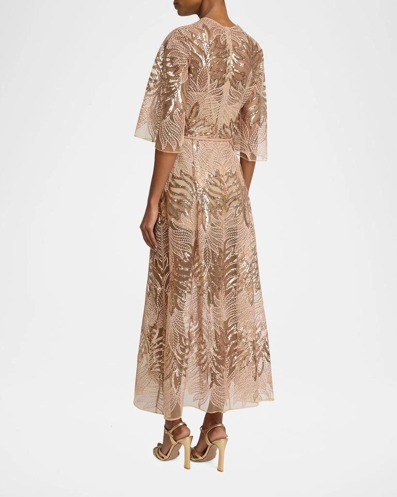 Elie Saab Sequin Embroidered Tulle Midi Dress 3