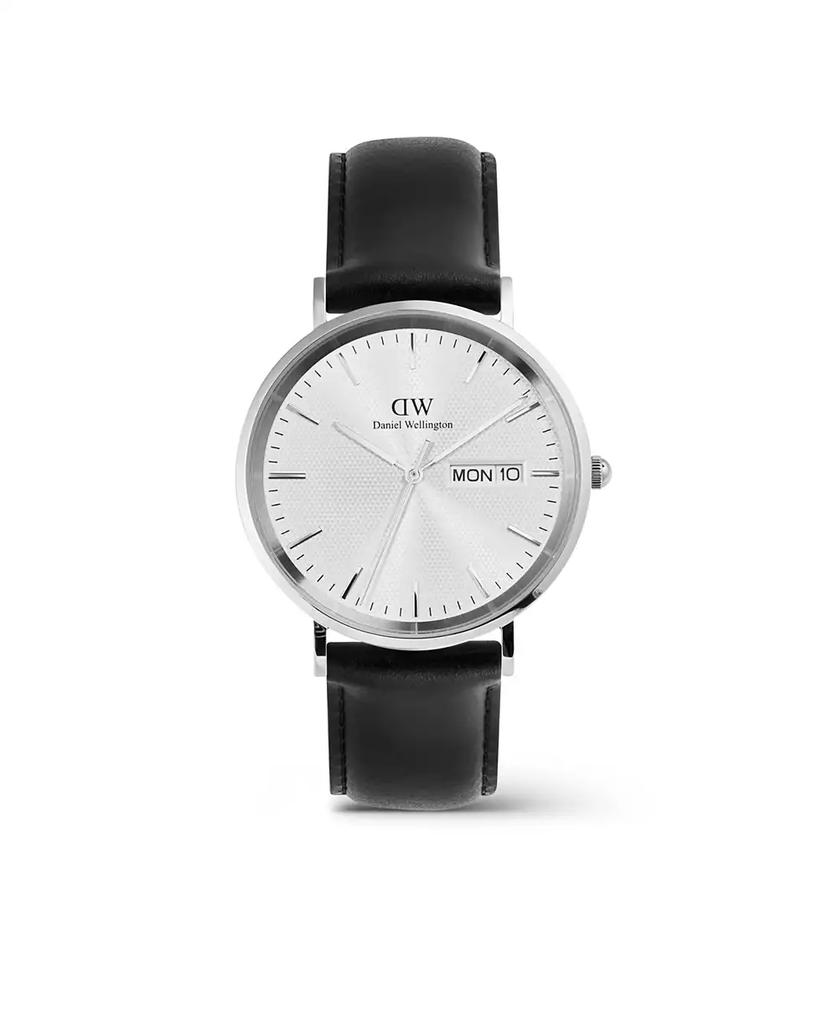 Daniel Wellington Men's Analog Black Leather Watch, 40mm