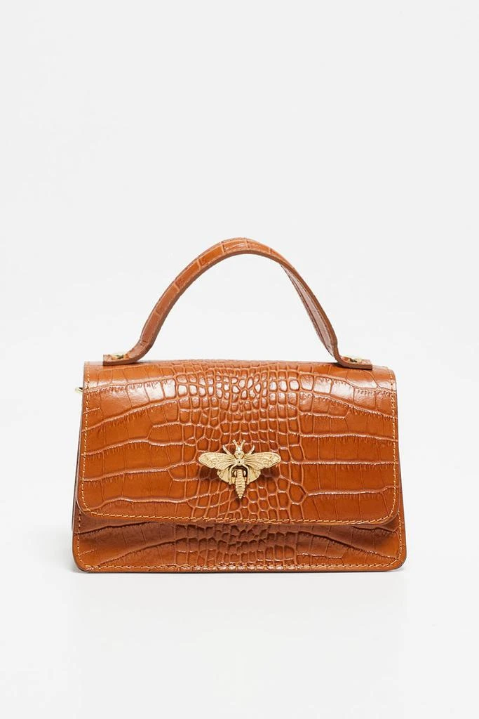 预计3周后发货 Christian Laurier Sac À Main Lily Croco - Camel 2