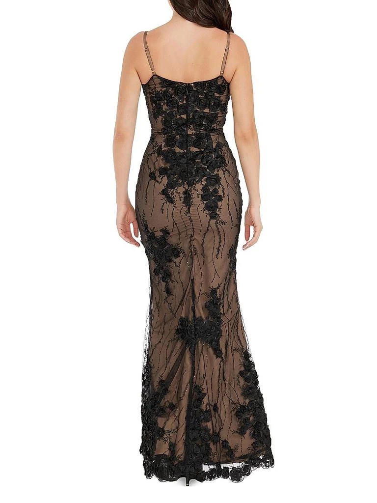 Dress The Population Giovana Floral Tulle Mermaid Gown 4