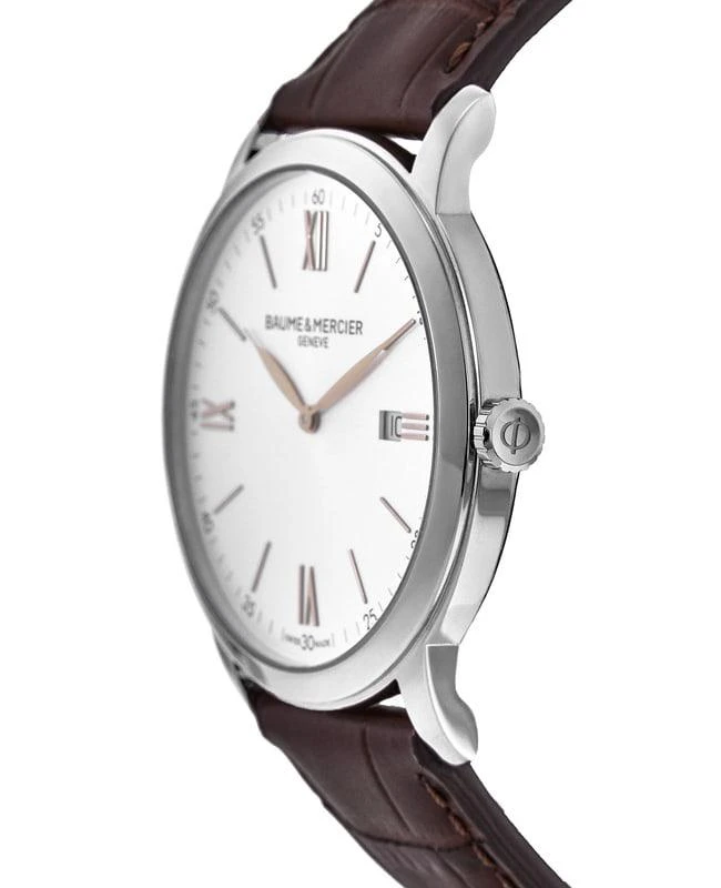 Baume & Mercier Baume & Mercier Classima Quartz Silver Dial Brown Leather Strap Men's Watch 10415 3
