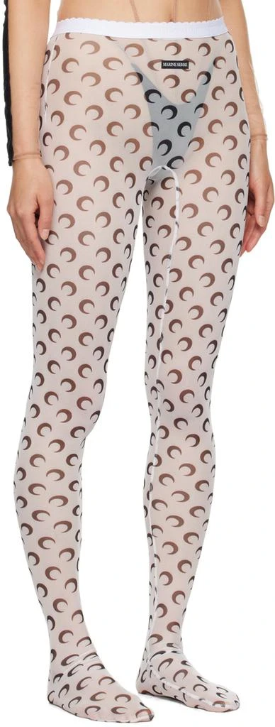 MARINE SERRE White Moon Printed Mesh Tights 2