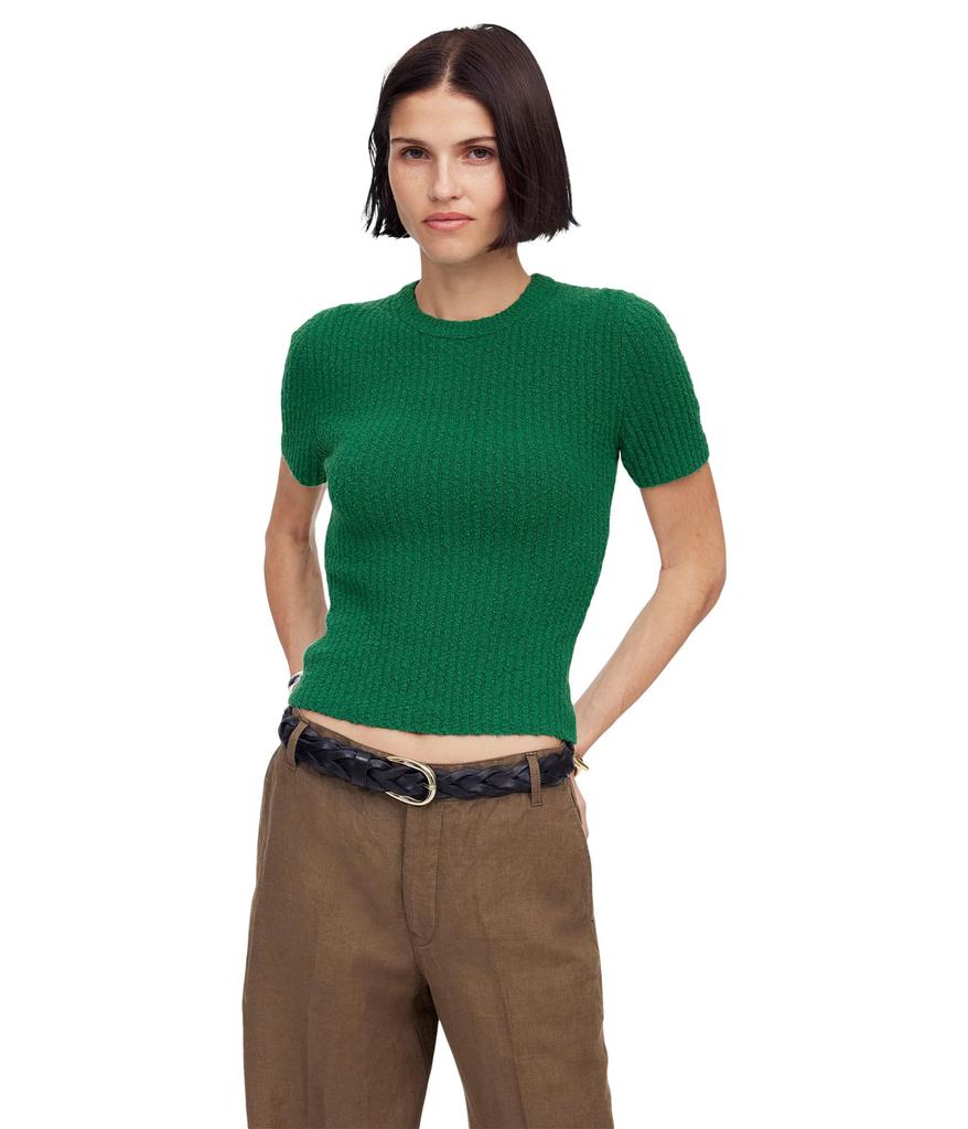 (取寄) メイドウェル レディース アマンダ コットン ナビー ブークル クロップド ティー Madewell women Amanda Cotton Nubby Boucle Cropped Tee Verdant Green Madewell Amanda Cotton Nubby Boucle Cropped Tee Verdant