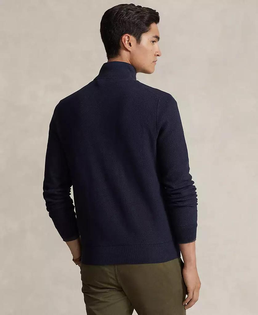 Ralph Lauren Men's Mesh-Knit Cotton Quarter-Zip Sweater