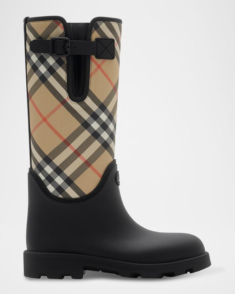 Burberry Marsha Stamp High Synthetic Rubber Rain Boots
