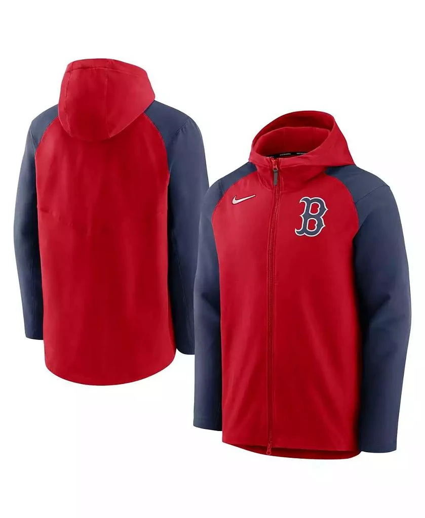 NIKE Men's Red, Navy Boston Red Sox Authentic Collection Performance Raglan Full-Zip Hoodie 1