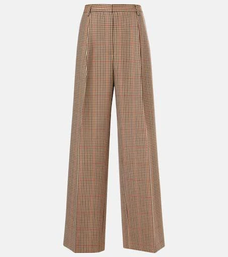Dries Van Noten Checked wool wide-leg pants 1