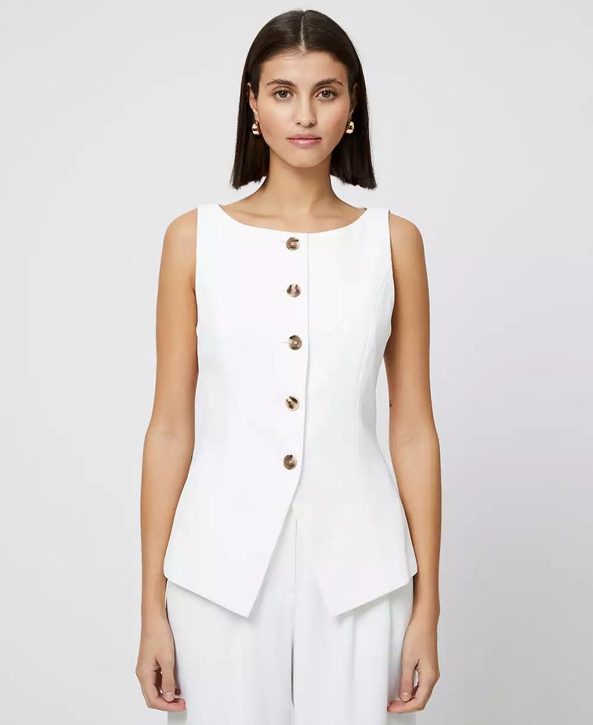 French Connection Women's Harrie Boat Neck Button-Front Vest