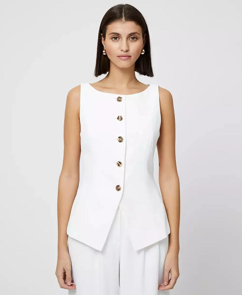 French Connection Women's Harrie Boat Neck Button-Front Vest 1