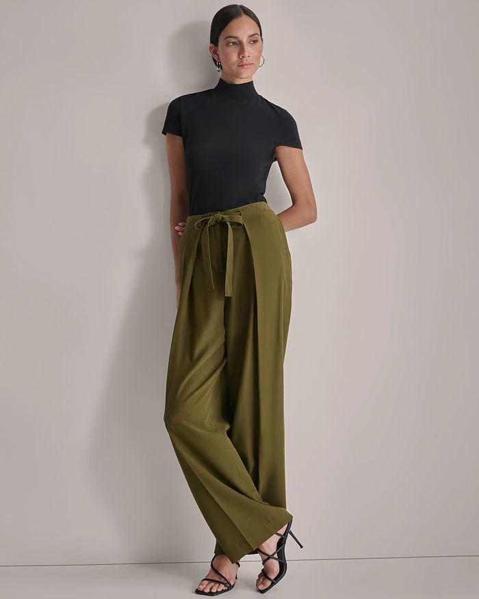 DKNY Twill Tie Front Pants 2