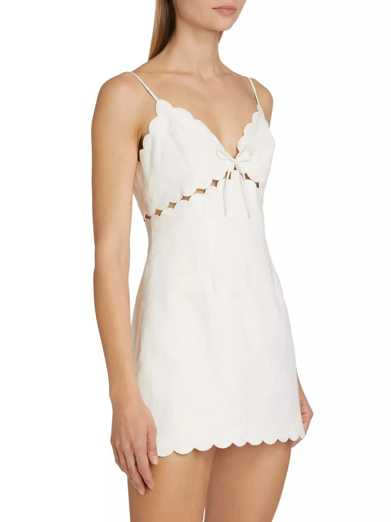 LOVESHACKFANCY Sydow Linen Scallop Minidress 4