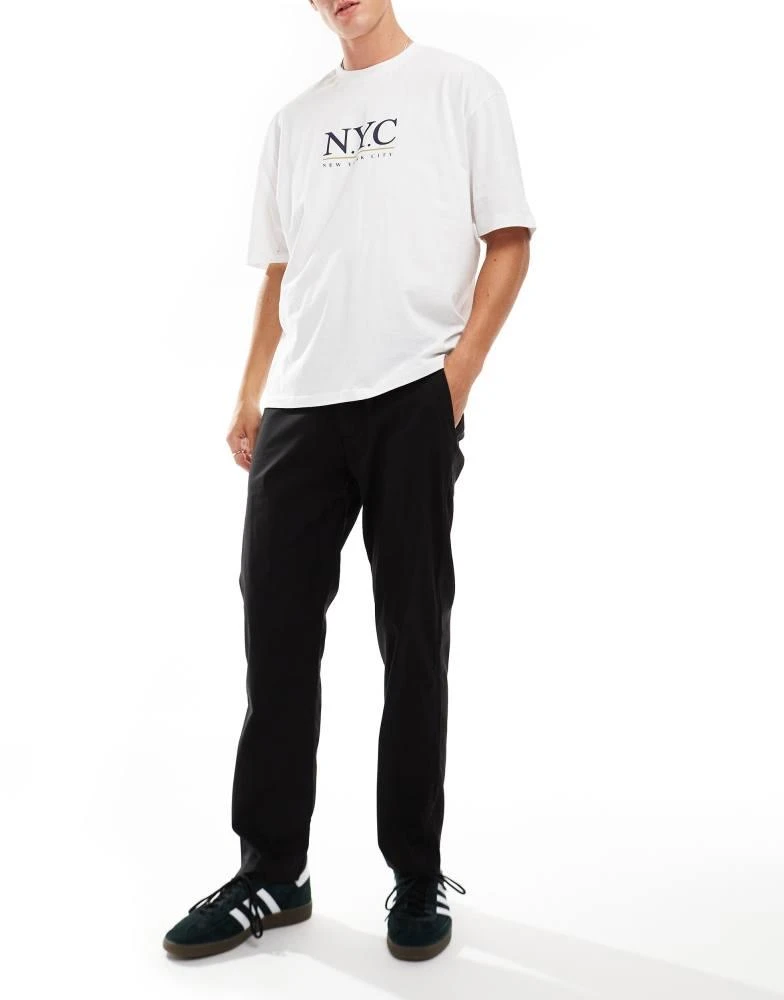 HOLLISTER Hollister slim straight tech cotton nylon chinos in black 5