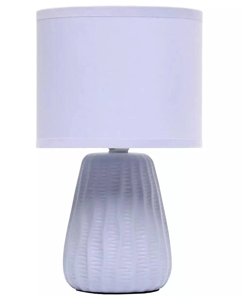 Simple Designs 11.02" Traditional Mini Modern Ceramic Texture Pastel Accent Bedside Table Desk Lamp with Matching Fabric Shade 41