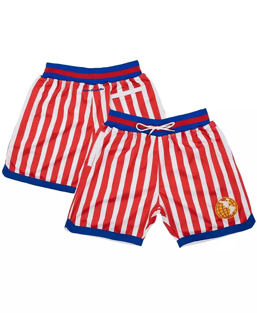 Rings & Crwns Men's Red, White Harlem Globetrotters Triple Double Shorts 1