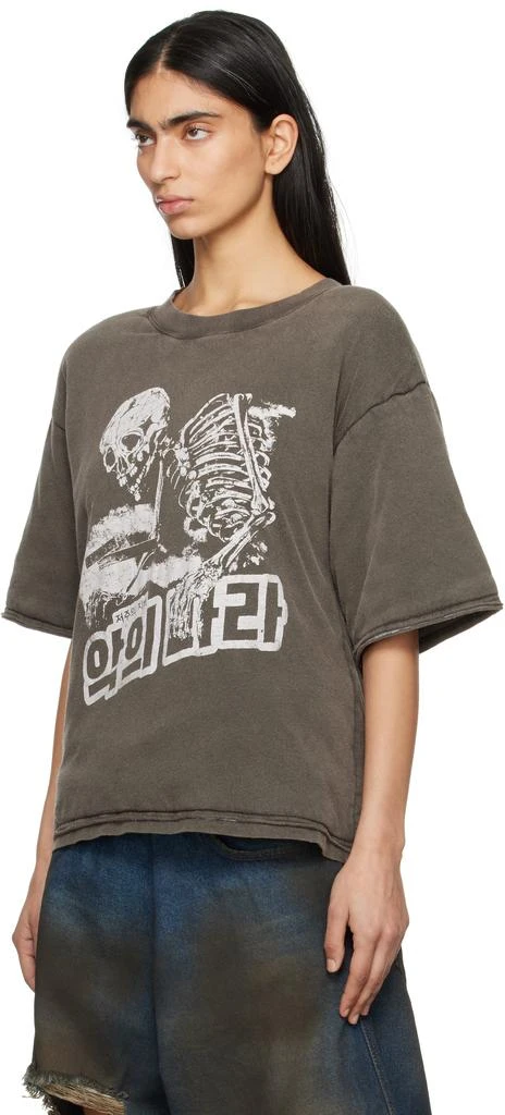 LU'U DAN Gray Wadded T-shirt 4