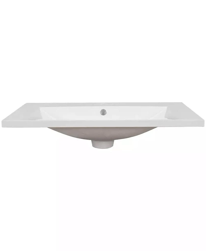 CASAINC 30" Single Bathroom Vanity Top with Basin, 3-Faucet Holes, Ceramic Construction 2