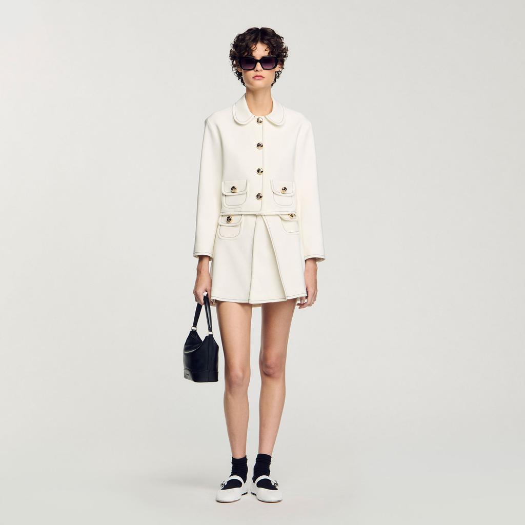 Sandro Short box-pleated skirt