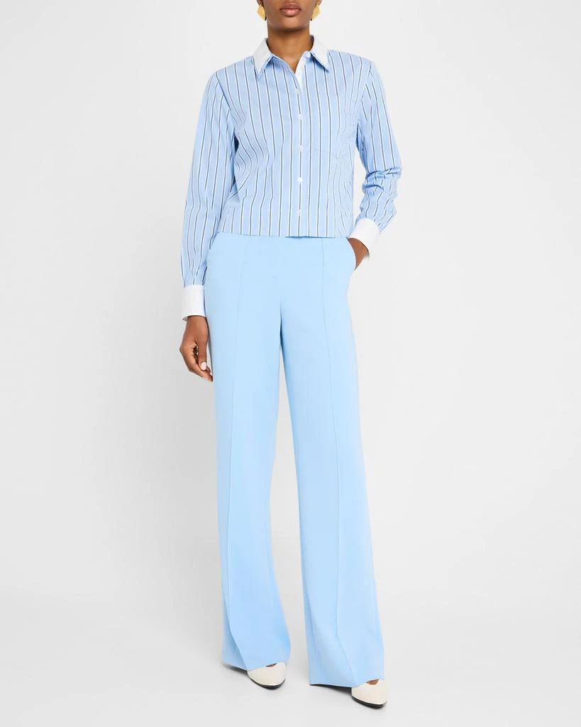 VERONICA BEARD Maia Stripe Double-Collar Shirt 2