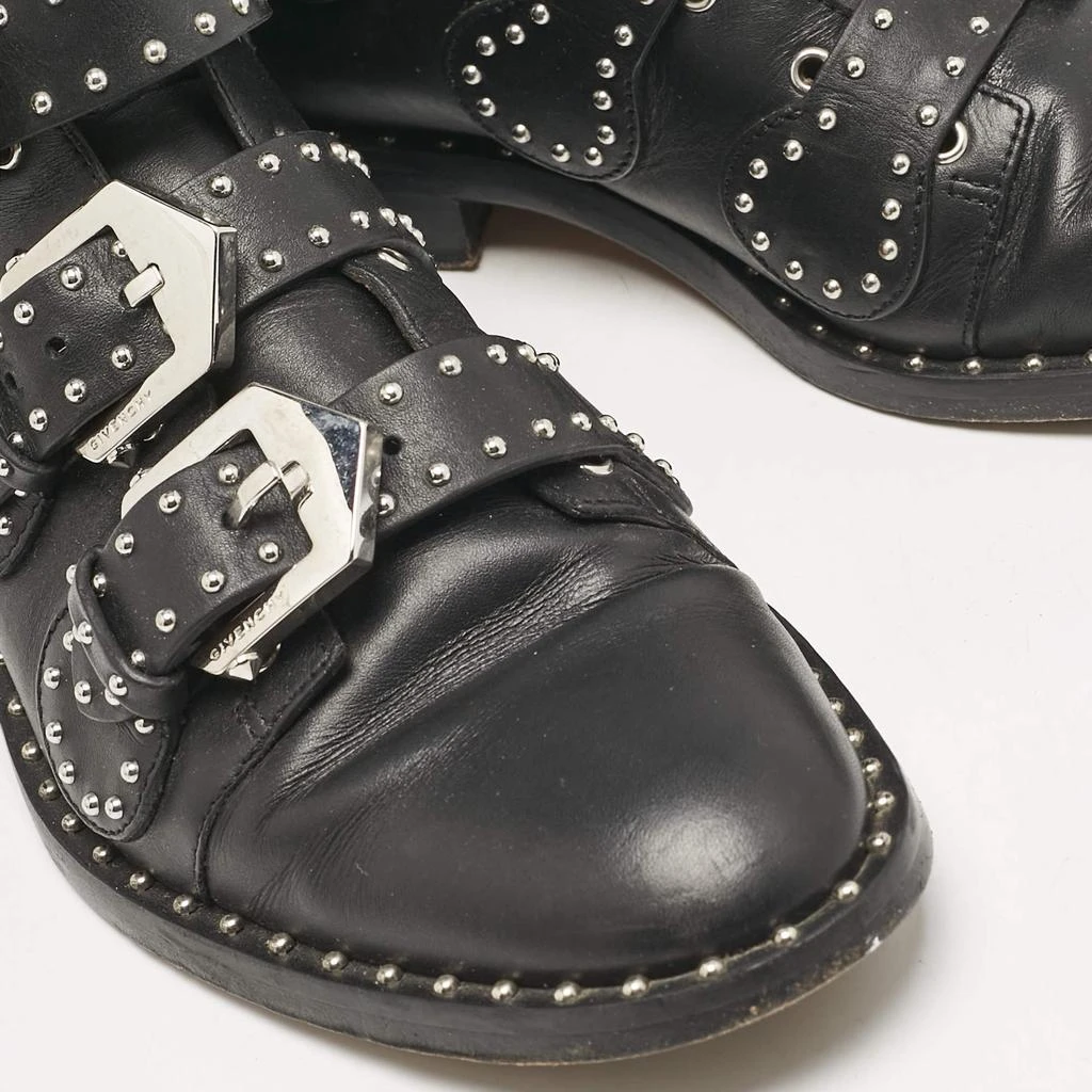 Givenchy Givenchy Black Leather Studded Buckle Detail Ankle Boots Size 37 7