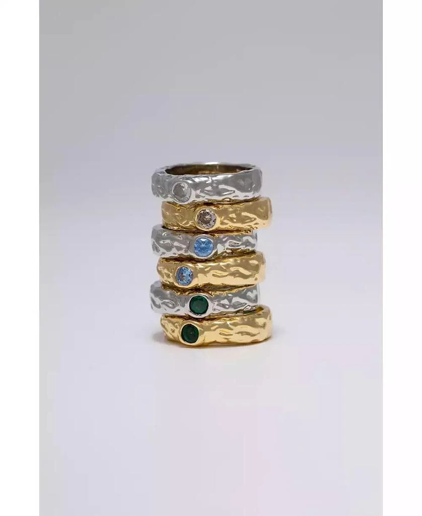 Classicharms Sylvie Cubic Zirconia Molten Stackable Ring 4