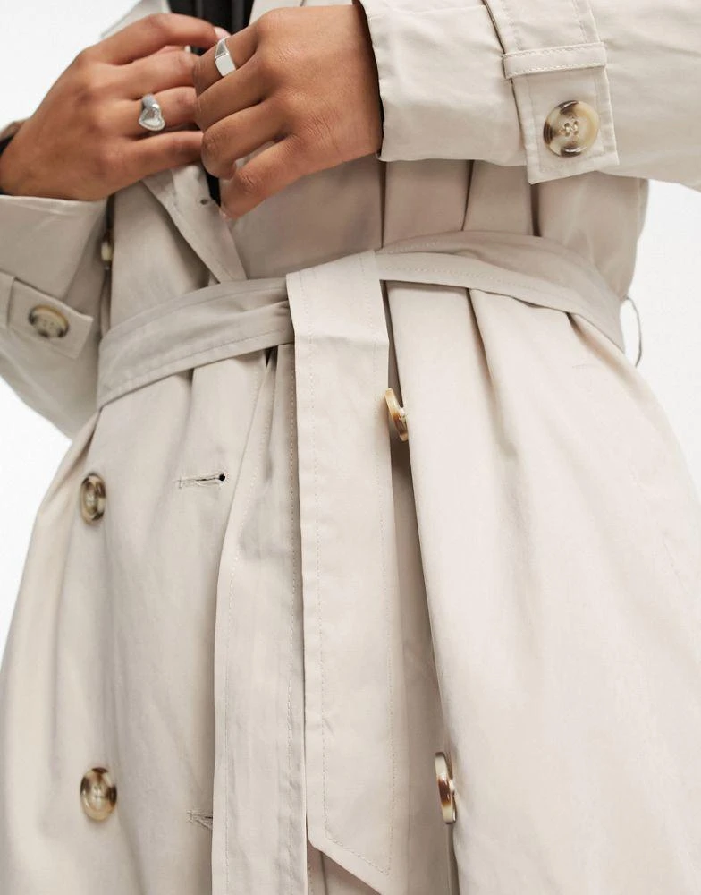 JDY JDY oversized trench coat in stone 3