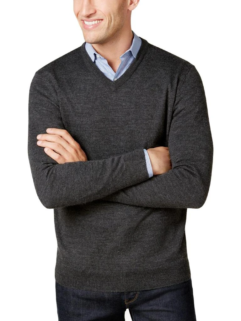 Club Room Mens Wool Blend V-Neck Sweater 1