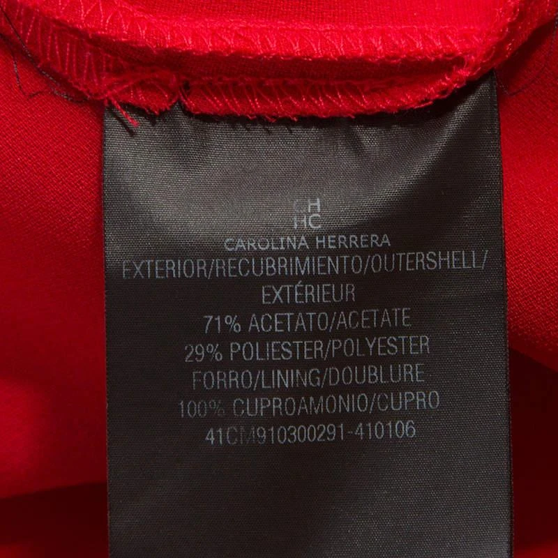CH Carolina Herrera CH Carolina Herrera Red Crepe Ruffle Detail Sleeveless Maxi Dress S 6