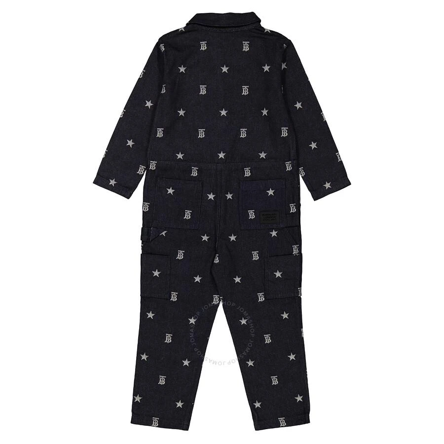 Burberry Girls Indigo Denim Monogram And Star Print Jumpsuit 2