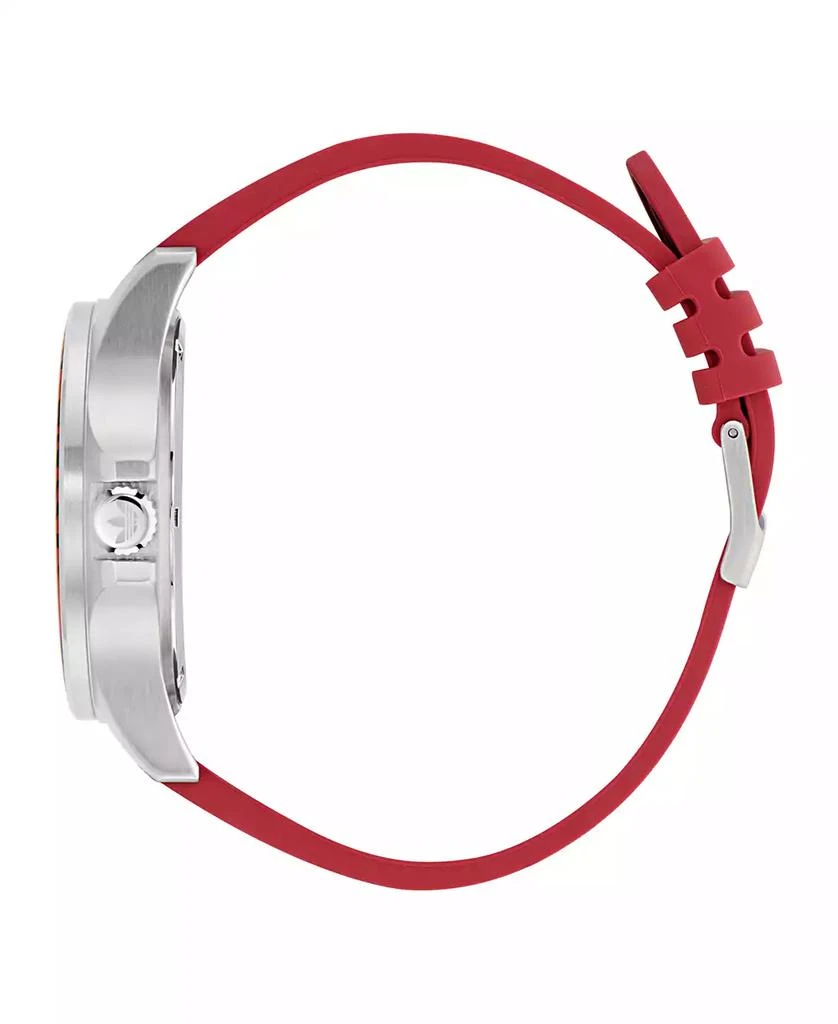 Adidas Unisex Analog Red Silicone Watch, 44mm 3