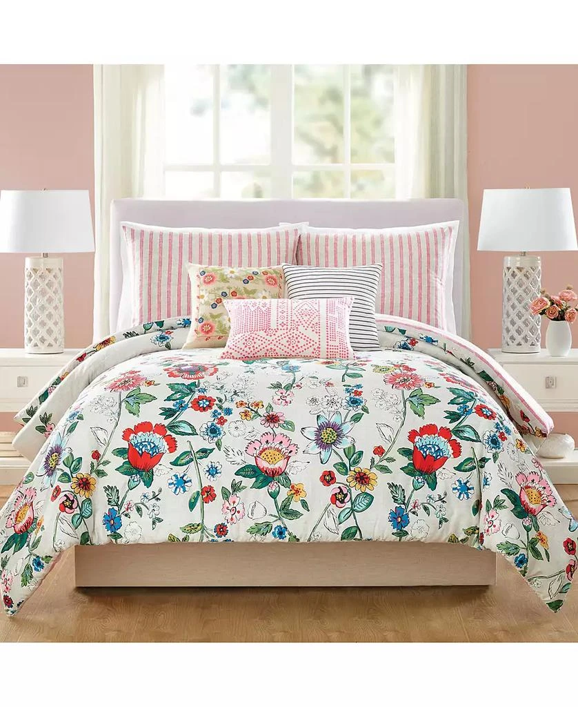Jessica Simpson Coral Floral 3-Pc. King Comforter Set 5