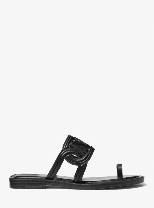 Michael Kors Alma Leather Flat Sandal 2