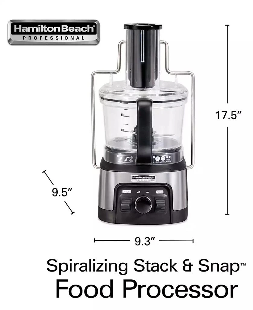 Hamilton Beach Professional Spiralizing Stack & Snap Food Processor 2