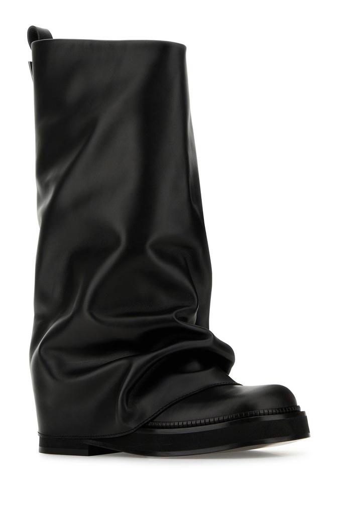 The Attico Black leather Robin boots