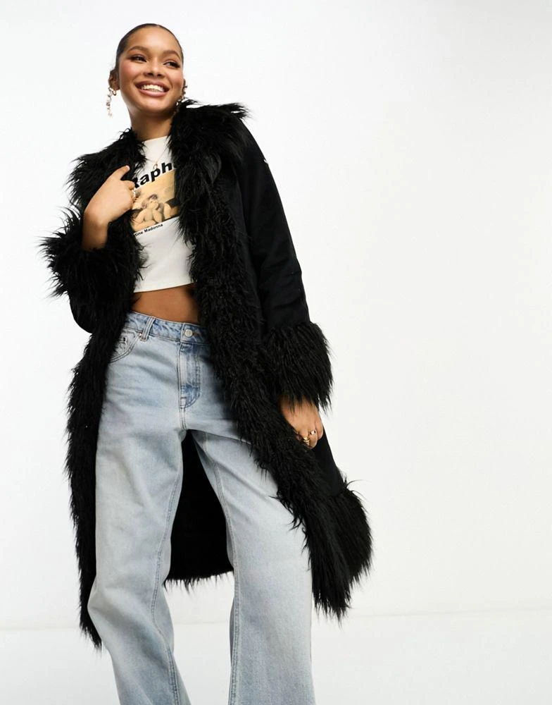 Superdry Superdry vintage long coat in black 1