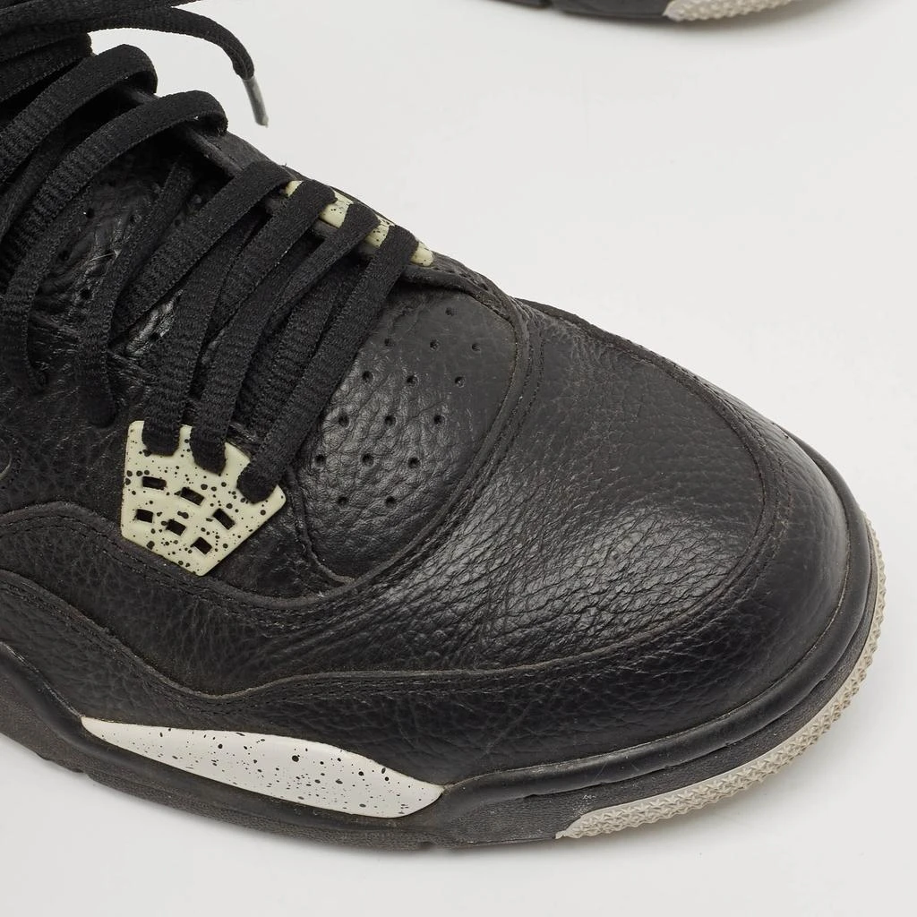 Jordan Air Jordans Black/Grey Leather Jordan 4 Lace Up Sneakers Size 44.5 7