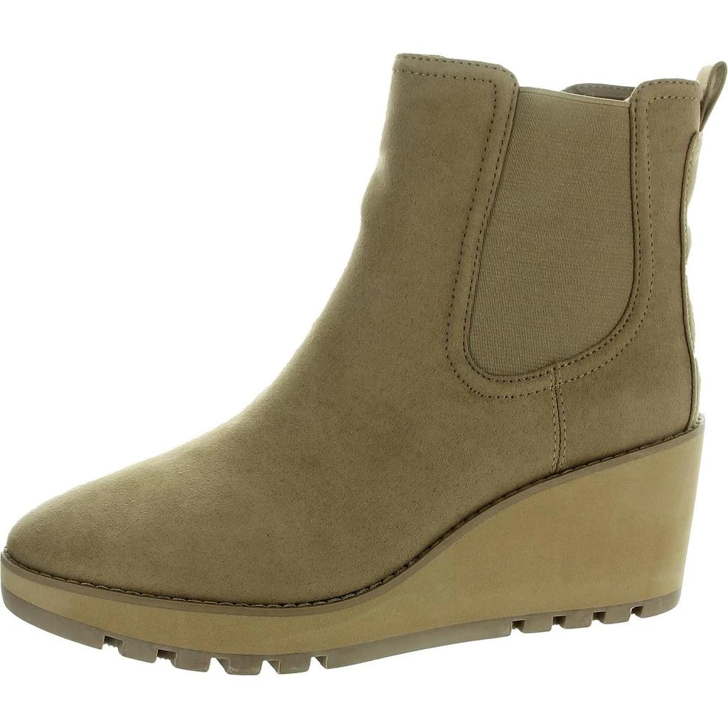 Anne Klein Portia Womens Zipper Microfiber Wedge Boots 1