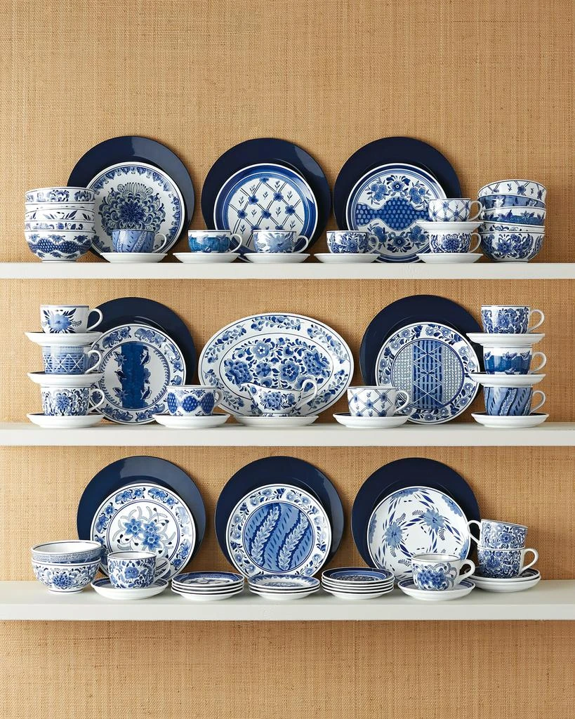 Neiman Marcus Set of 12 Assorted Blue 
White Dessert Plates 3