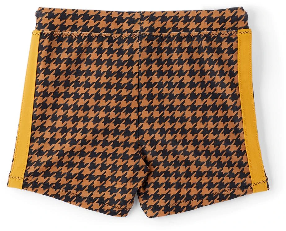 Mini Rodini Kids Brown Houndstooth Swim Shorts 2